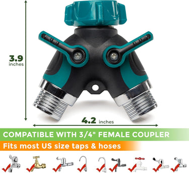 No tools required - Turn it ON or OFF with the large valve handles